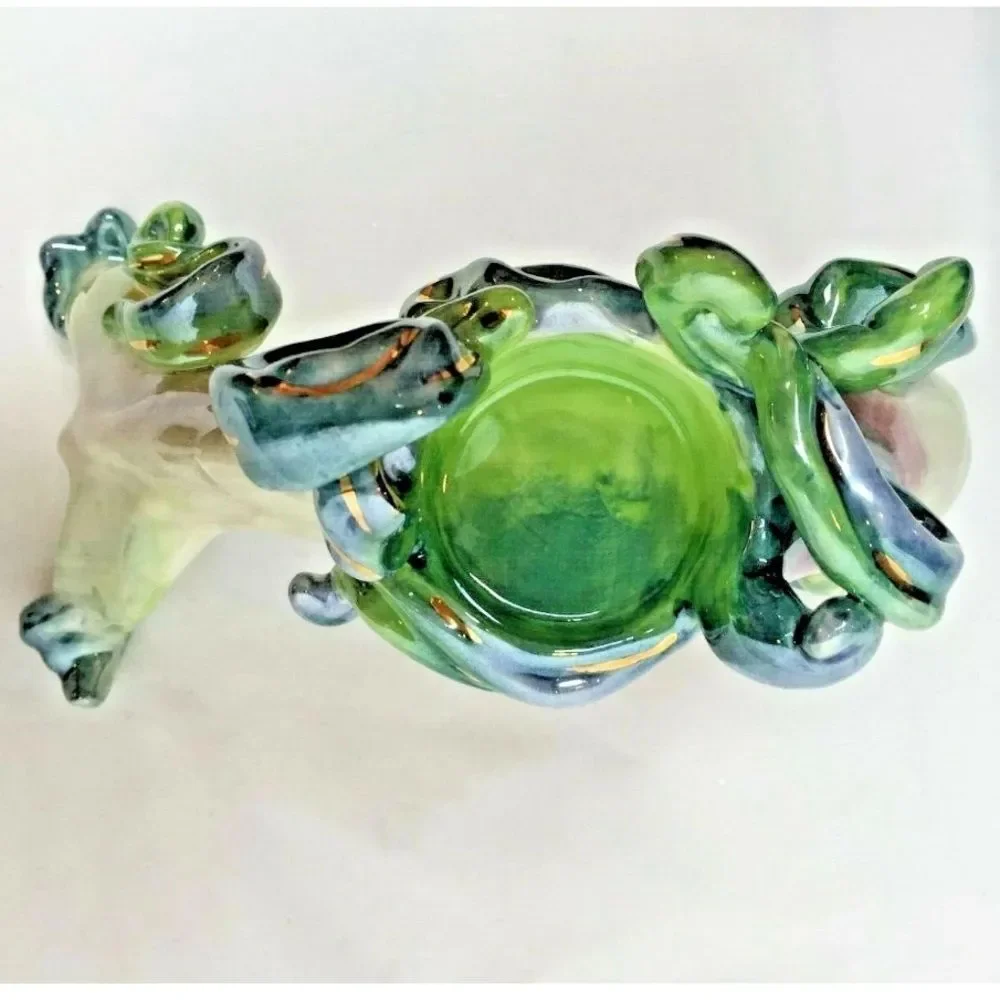Koko Originals Glazed Luster Ceramic Dolphin Figurine Tea Light Holder 4